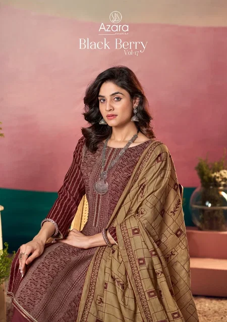Azara Black Berry Vol 17 By Radhika Blossom Cotton Dress Material Wholesale In India
